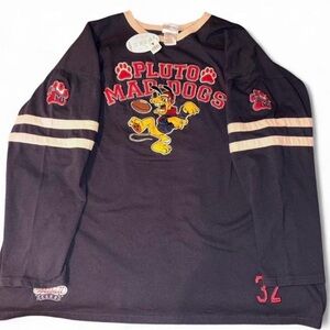 Disney Pluto Mad Dogs Long Sleeve Shirt - Black and Red